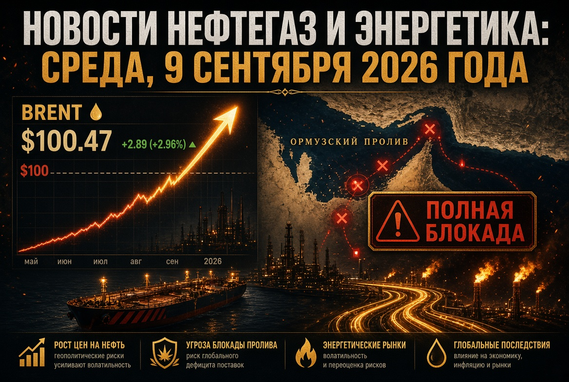 石油とガスニュース：2026年9月9日水曜日 — ホルムズ海峡完全封鎖の脅威を背景にブレントが$100に迫る