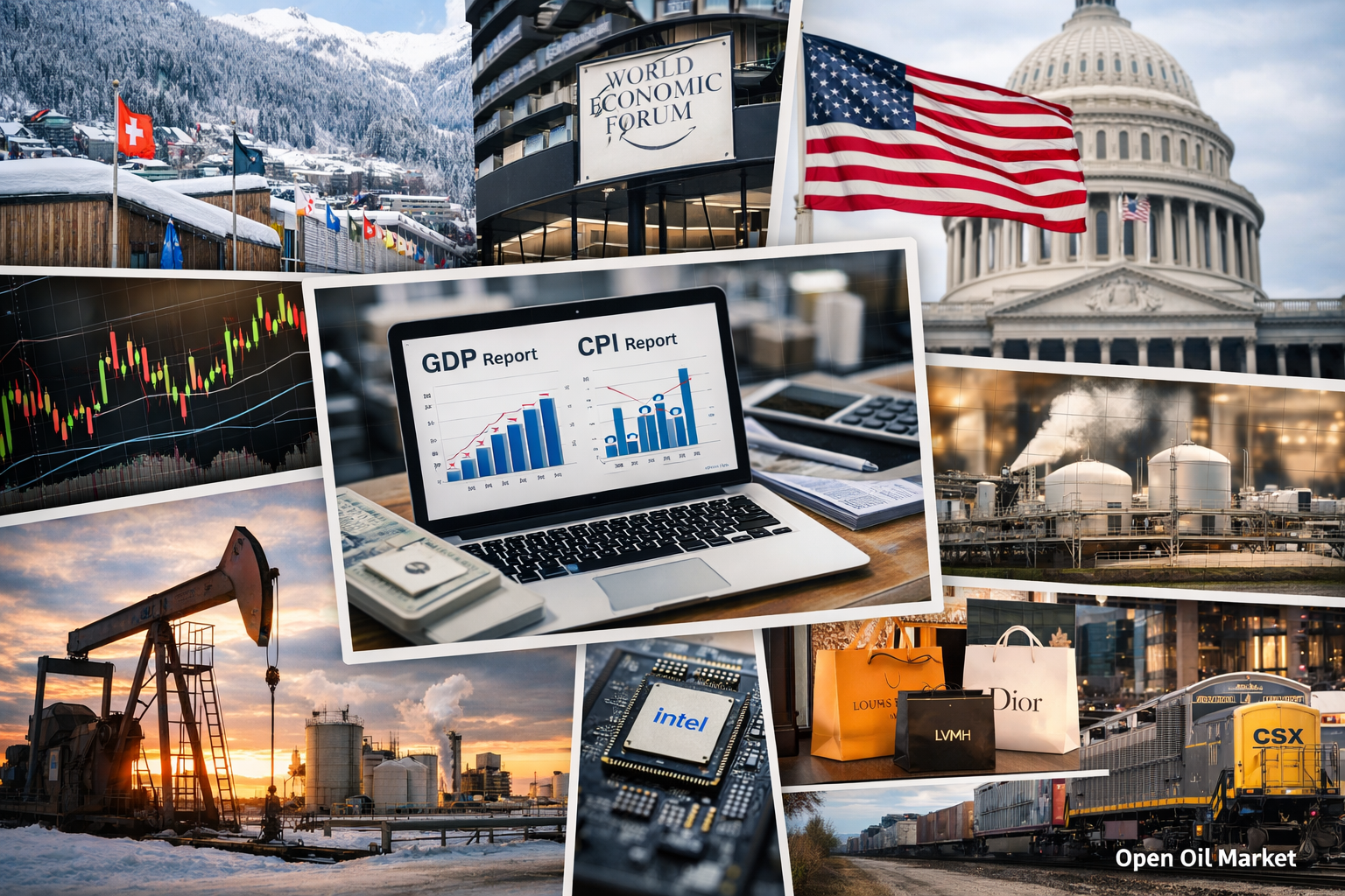 経済イベントと企業リポート - 2026年1月22日: 世界経済フォーラム, CPI 米国, 米国GDP