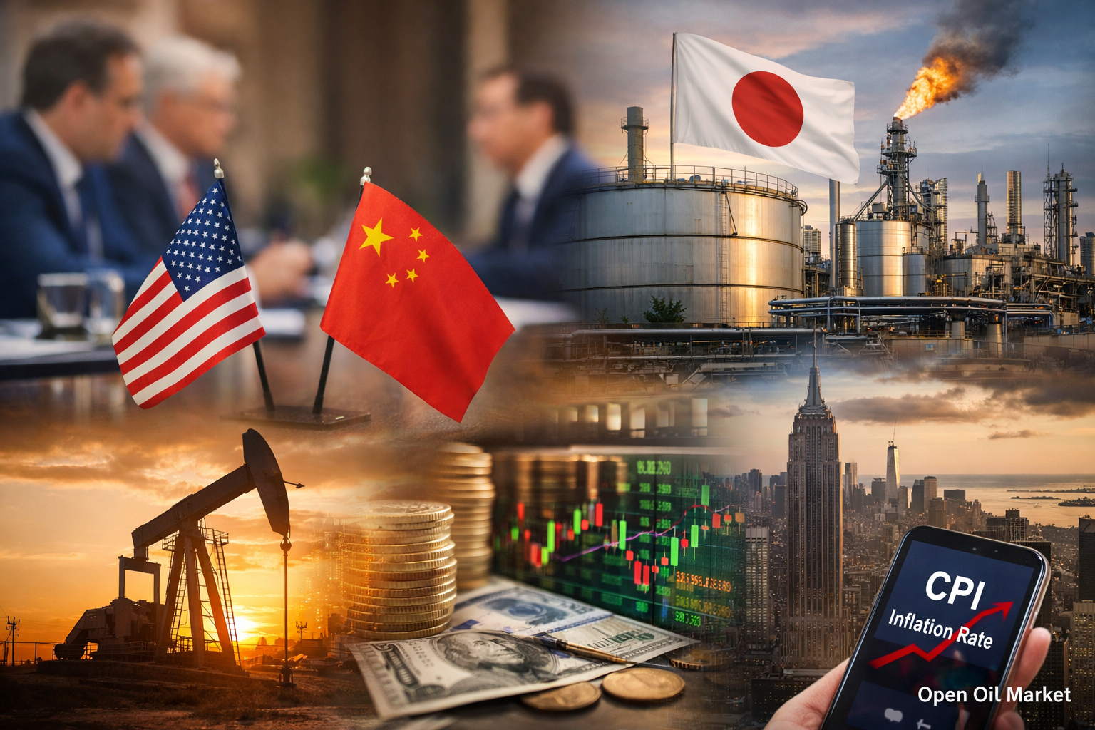 経済的な出来事と企業の報告 — 2026年3月16日: アメリカと中国の交渉、中国とアメリカの工業、生産、カナダのインフレ