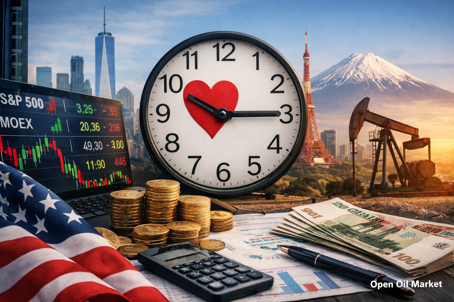 経済イベントと企業の報告 - 2026年2月14日 土曜日 グローバル市場, S&P 500, Euro Stoxx 50, Nikkei 225, MOEX