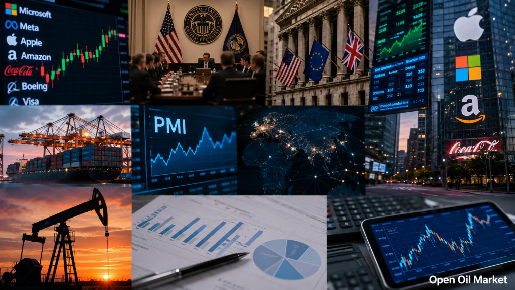 2026年7月27日から31日までの投資カレンダー — FRB金利、米国とユーロ圏のGDP、PCEインフレ、イングランド銀行、中国のPMI、OPEC+、S&P 500、Euro Stoxx 50、Nikkei 225、MOEXの企業報告