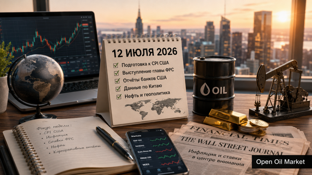 2026年7月12日の世界金融カレンダー：アメリカのCPI、銀行の報告、原油、S&P 500、Euro Stoxx 50、Nikkei 225、MOEX
