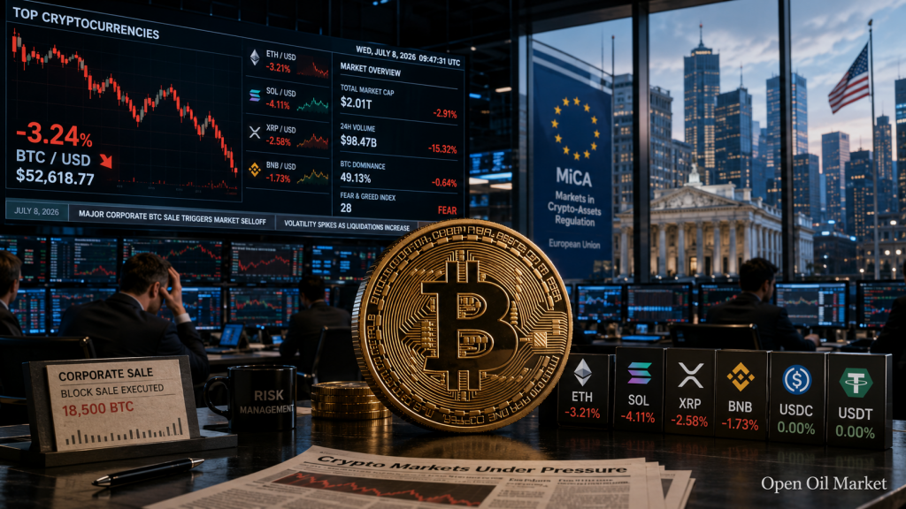 暗号通貨ニュース 2026年7月8日: ビットコインに対する圧力とMiCAの新しい規則