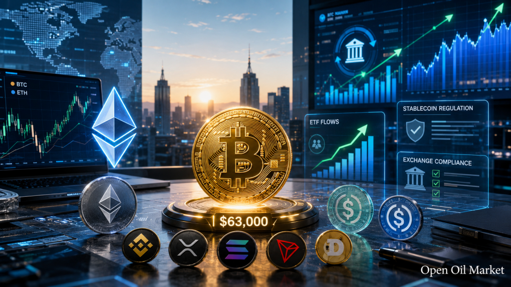 2026年7月10日の暗号市場: ビットコイン約$63,000、イーサリアム、トップ10暗号通貨、ETF とステーブルコイン